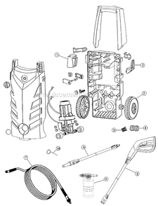 Page A Diagram and Parts List for ND40005  Dirt Devil Pressure Washer